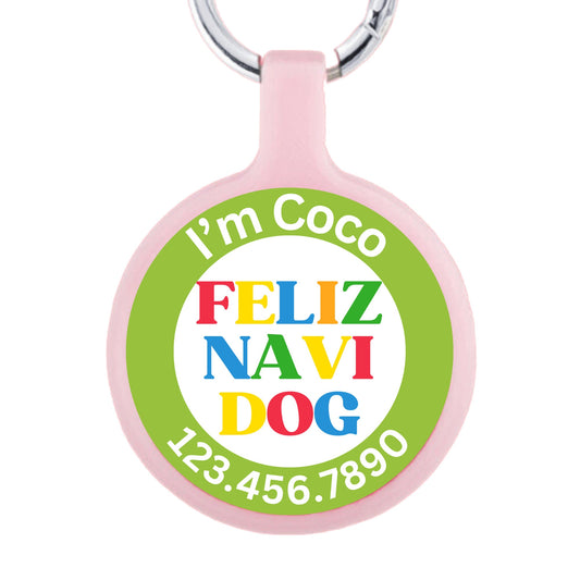Holiday Customized Text Pet ID Tag. More Colors & Sizes! Christmas Thanksgiving Hanukkah Quiet Dog Tag Cat ID