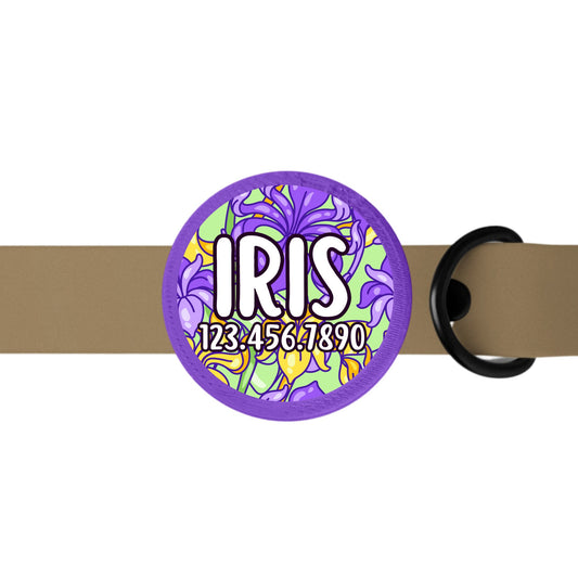 Iris Mardi Gras NOLA Silent, Eco-Friendly, Ringless ID Tag for Cats and Dogs