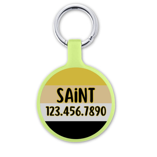 NOLA Team Black and Gold  Personalized Dog ID Pet Tag Custom Pet Tag You Choose Tag Size & Colors