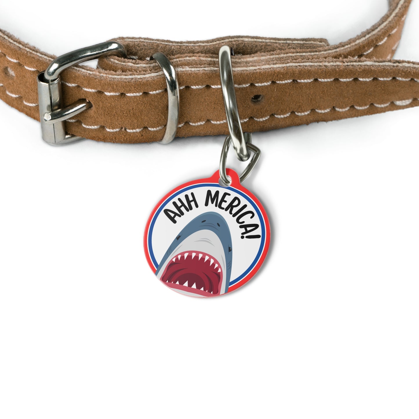 Shark Patriotic AHHMerica Personalized Pet Tag Tag