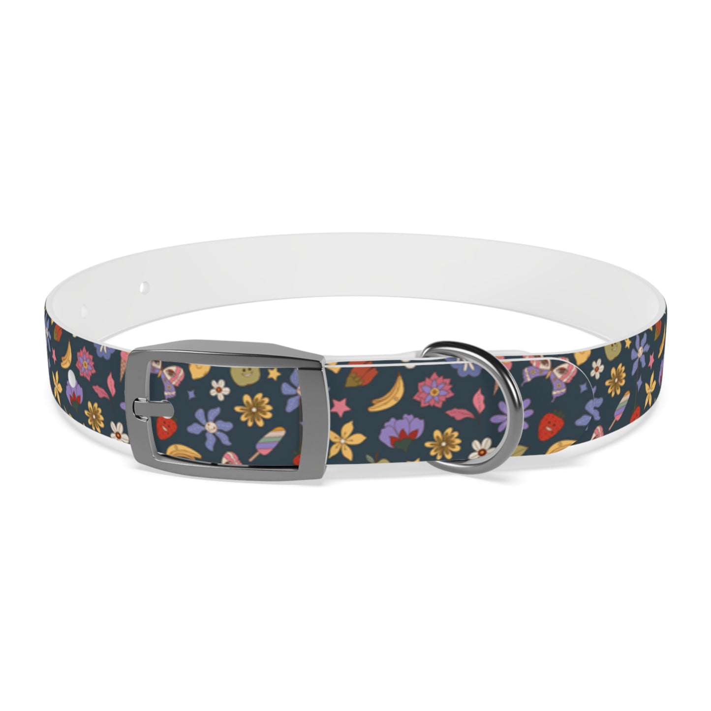 Flutter Bloom Floral Hypoallergenic Dog Collar -Choose Buckle Finish