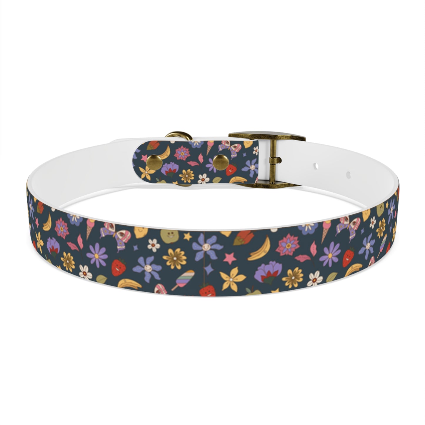 Flutter Bloom Floral Hypoallergenic Dog Collar -Choose Buckle Finish