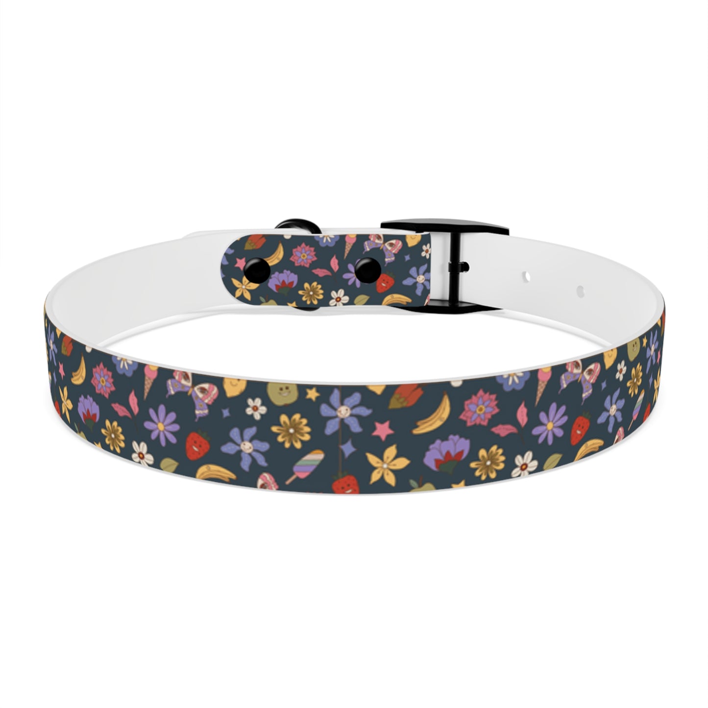 Flutter Bloom Floral Hypoallergenic Dog Collar -Choose Buckle Finish