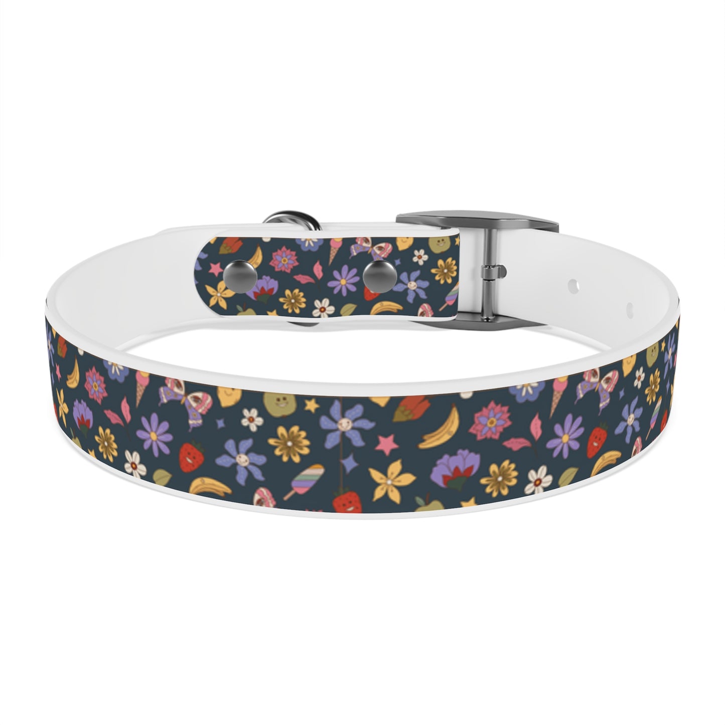 Flutter Bloom Floral Hypoallergenic Dog Collar -Choose Buckle Finish