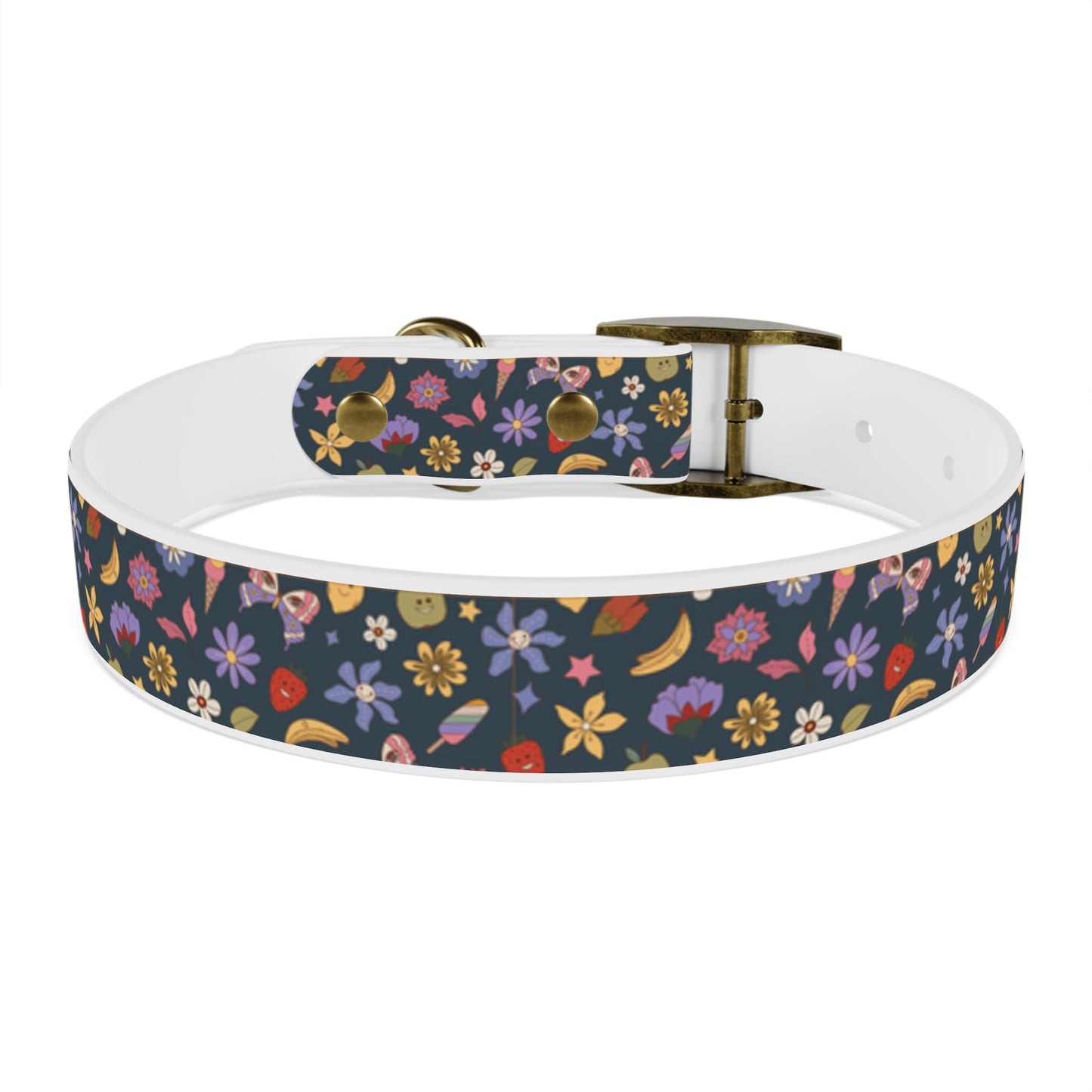 Flutter Bloom Floral Hypoallergenic Dog Collar -Choose Buckle Finish