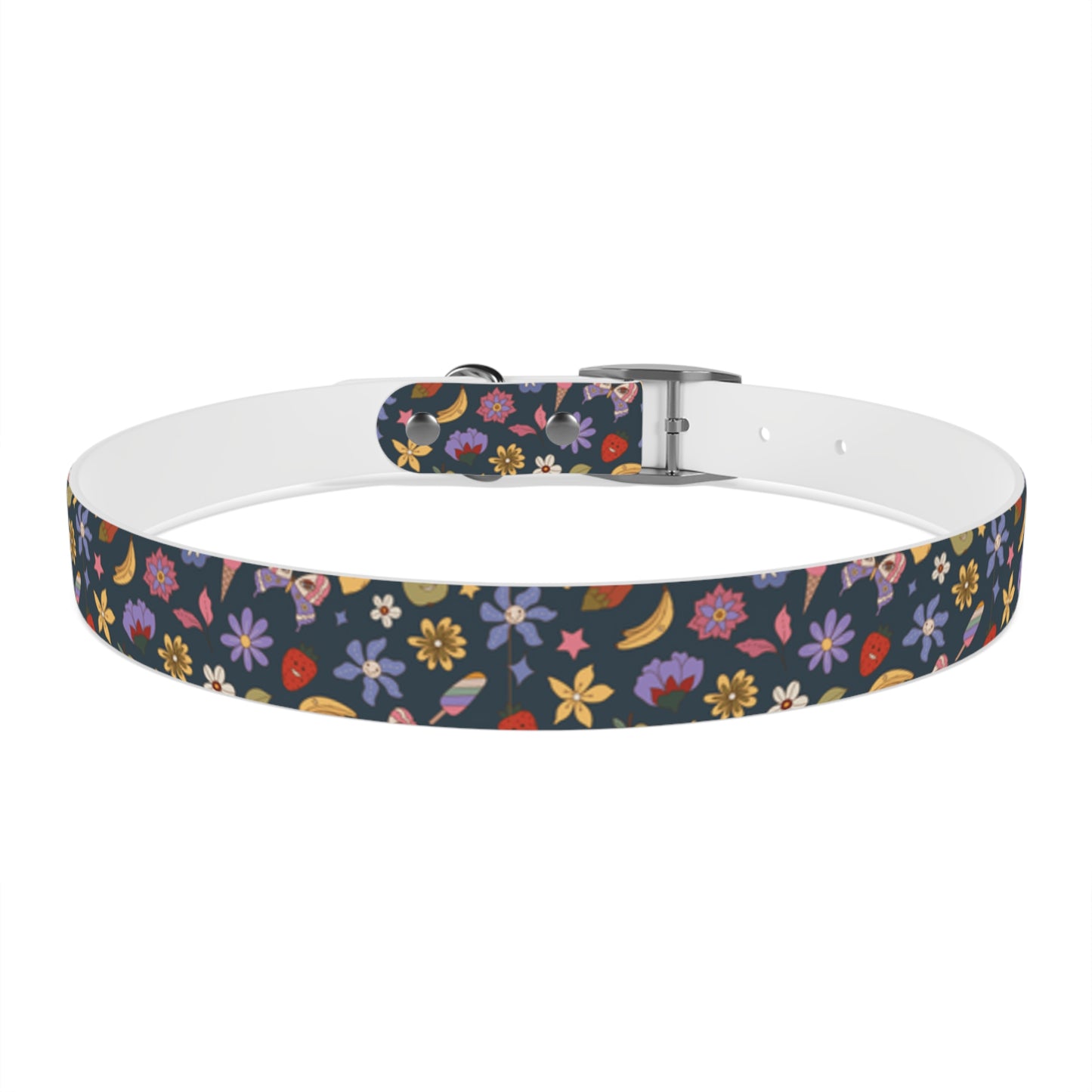 Flutter Bloom Floral Hypoallergenic Dog Collar -Choose Buckle Finish