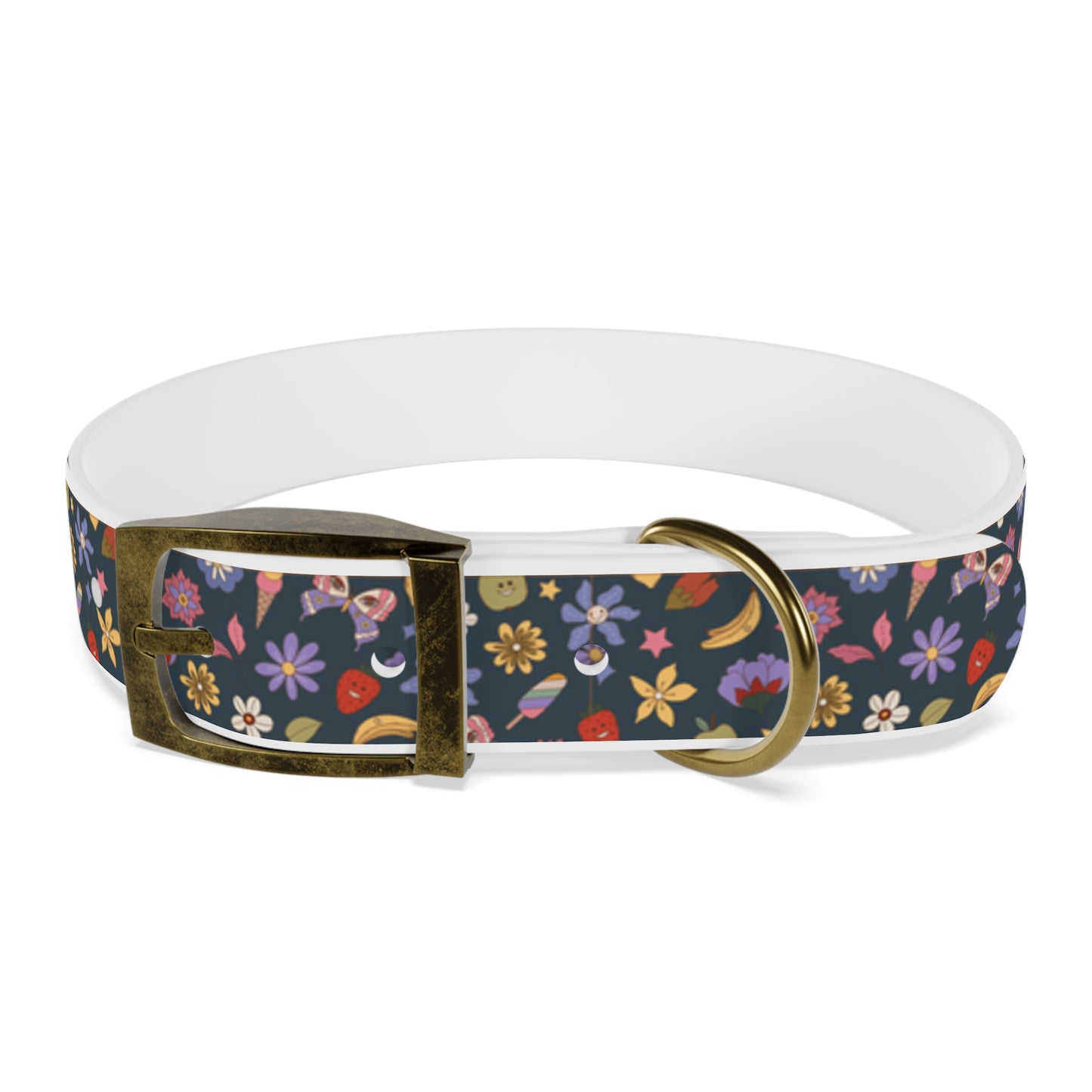 Flutter Bloom Floral Hypoallergenic Dog Collar -Choose Buckle Finish