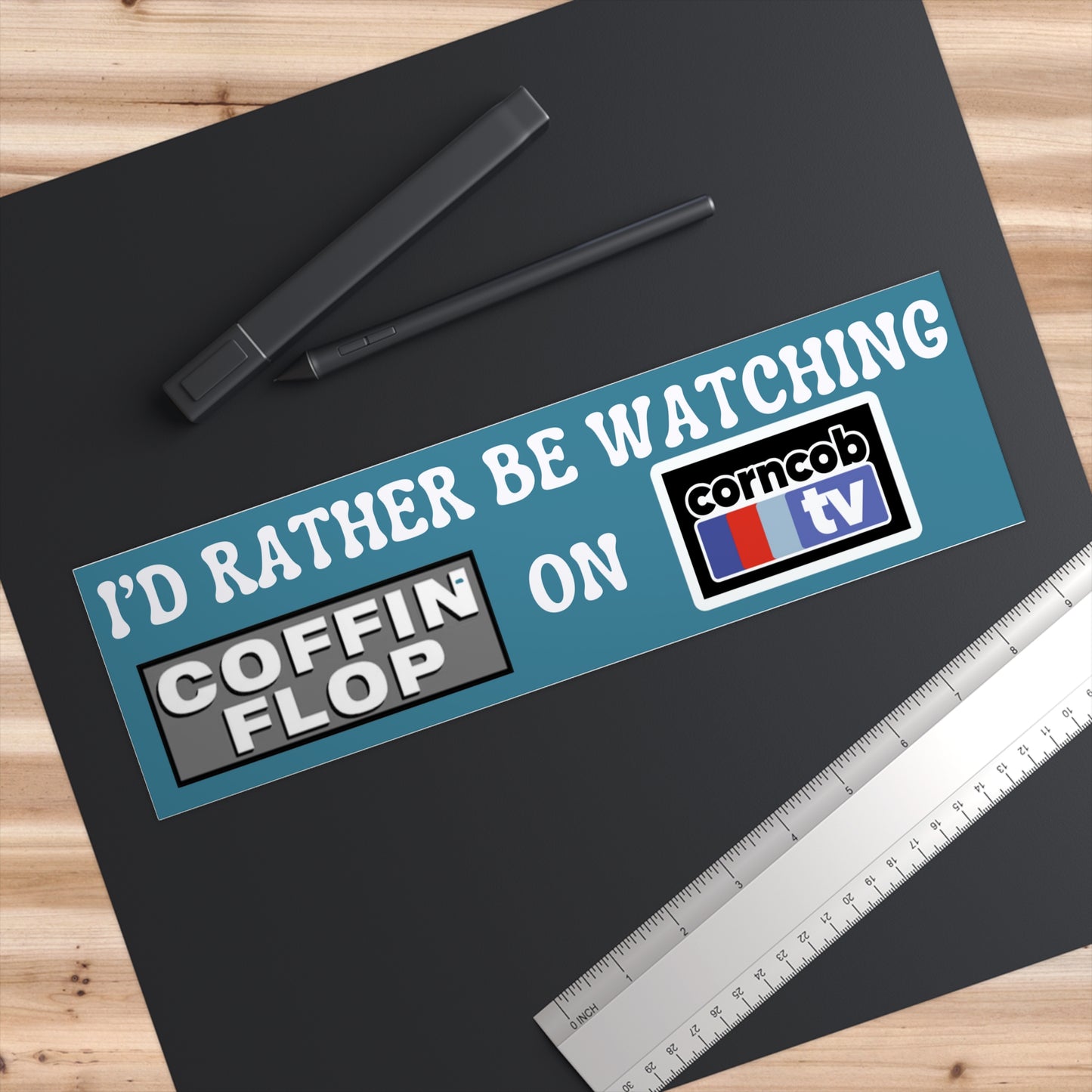 ITYSL Coffin Flop on Corncob TV Bumper Sticker Funny