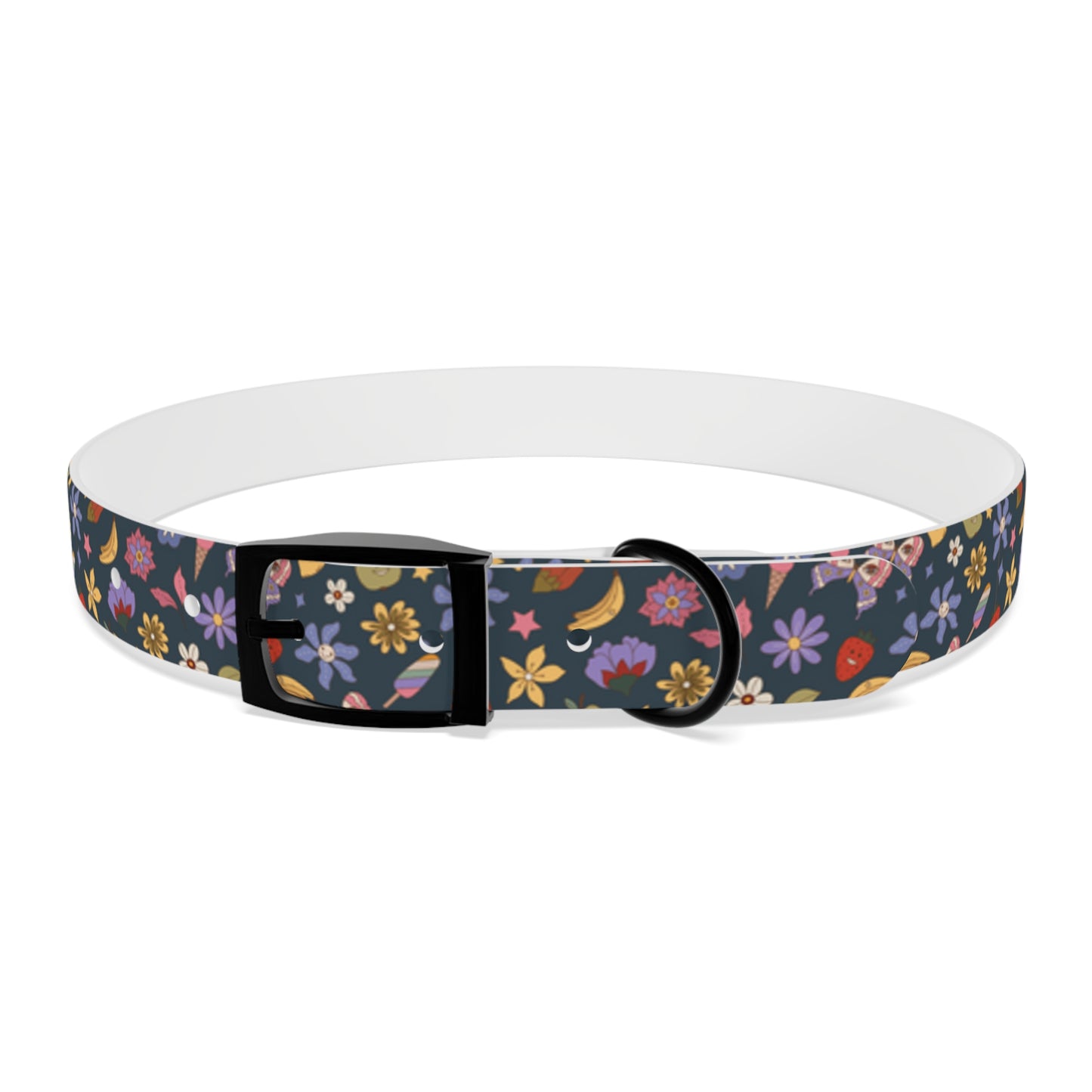 Flutter Bloom Floral Hypoallergenic Dog Collar -Choose Buckle Finish