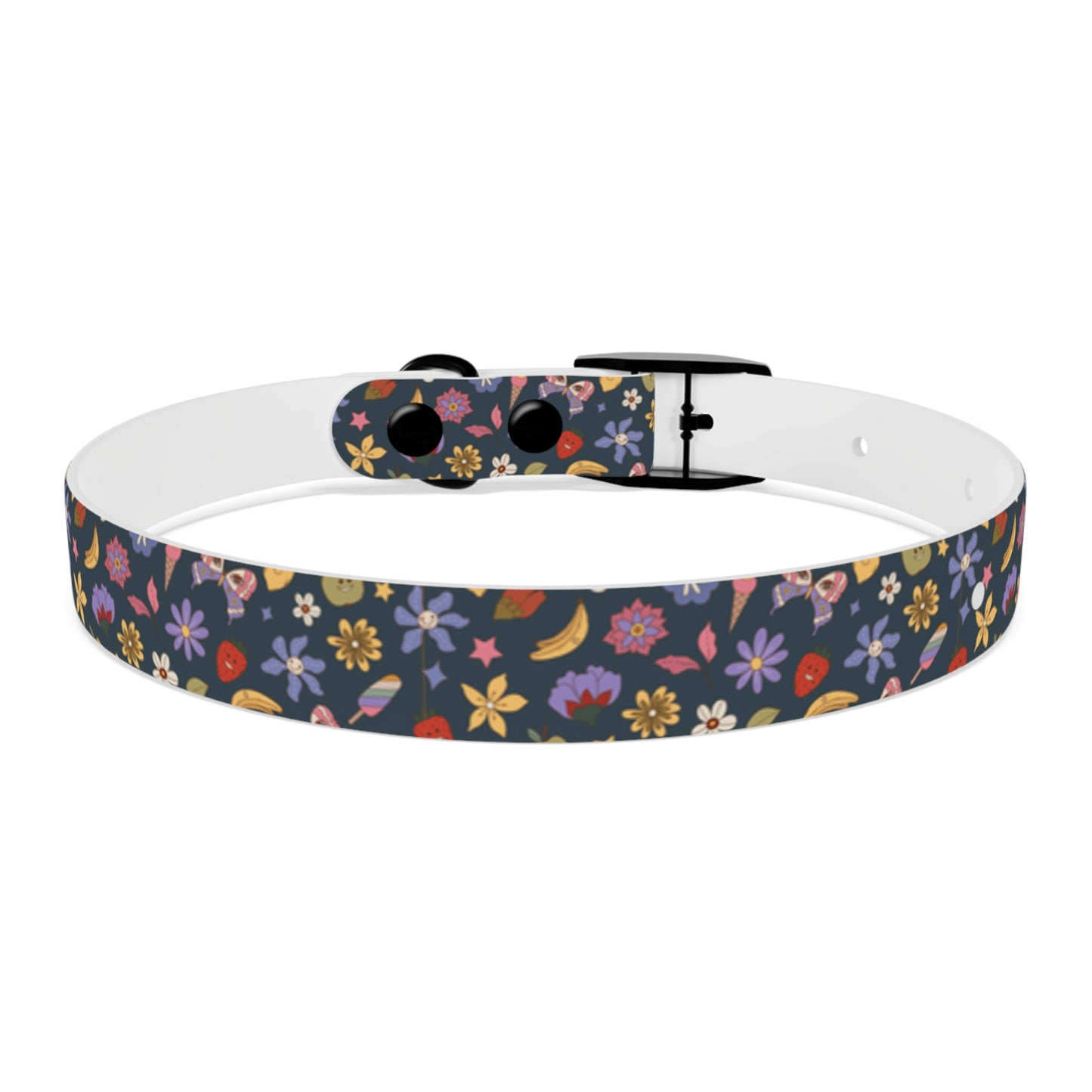 Flutter Bloom Floral Hypoallergenic Dog Collar -Choose Buckle Finish