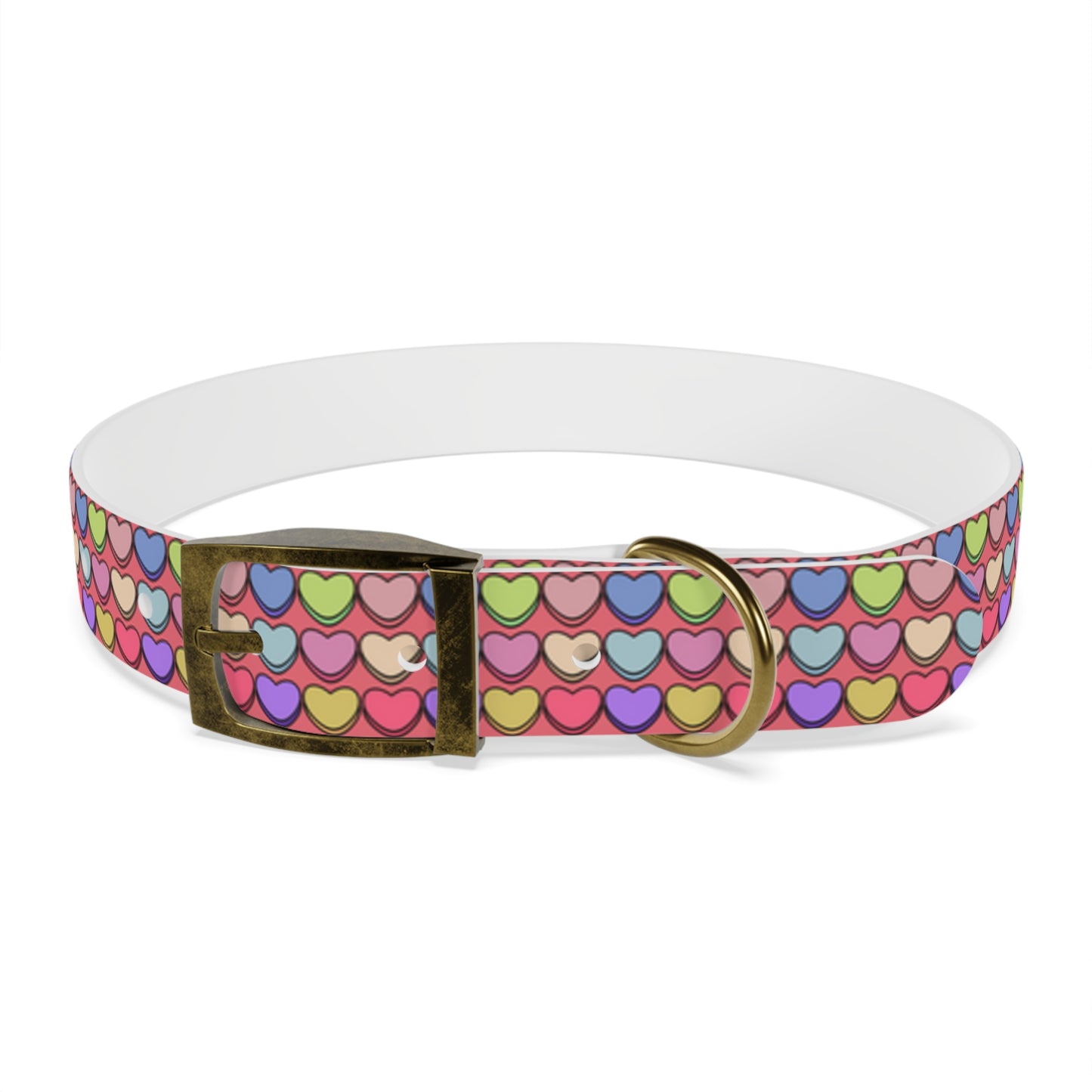 Candy Hearts Valentine's Day Hypoallergenic Dog Collar -Choose Buckle Finish