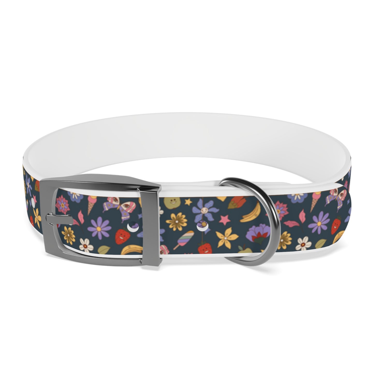 Flutter Bloom Floral Hypoallergenic Dog Collar -Choose Buckle Finish