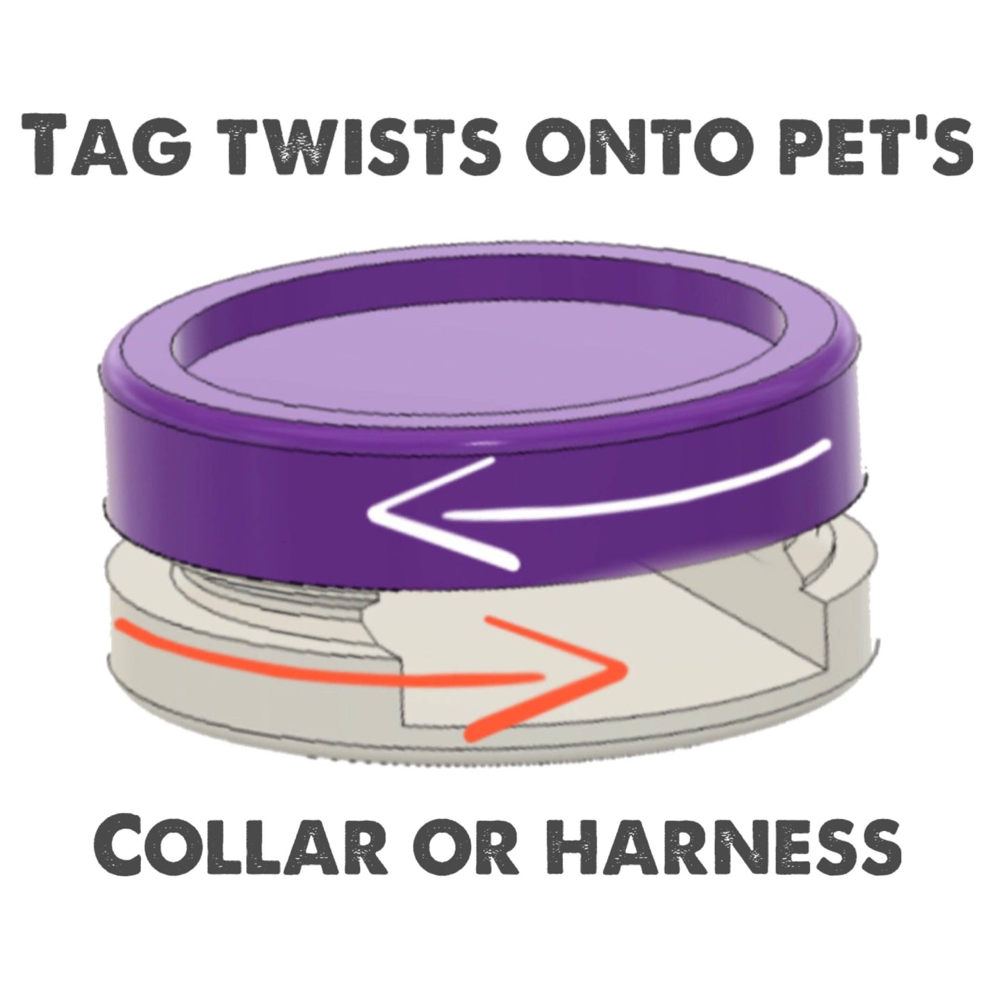Happy Camper TWIST TAG- Silent, Eco-Friendly, Ringless ID Tag for Cats and Dogs