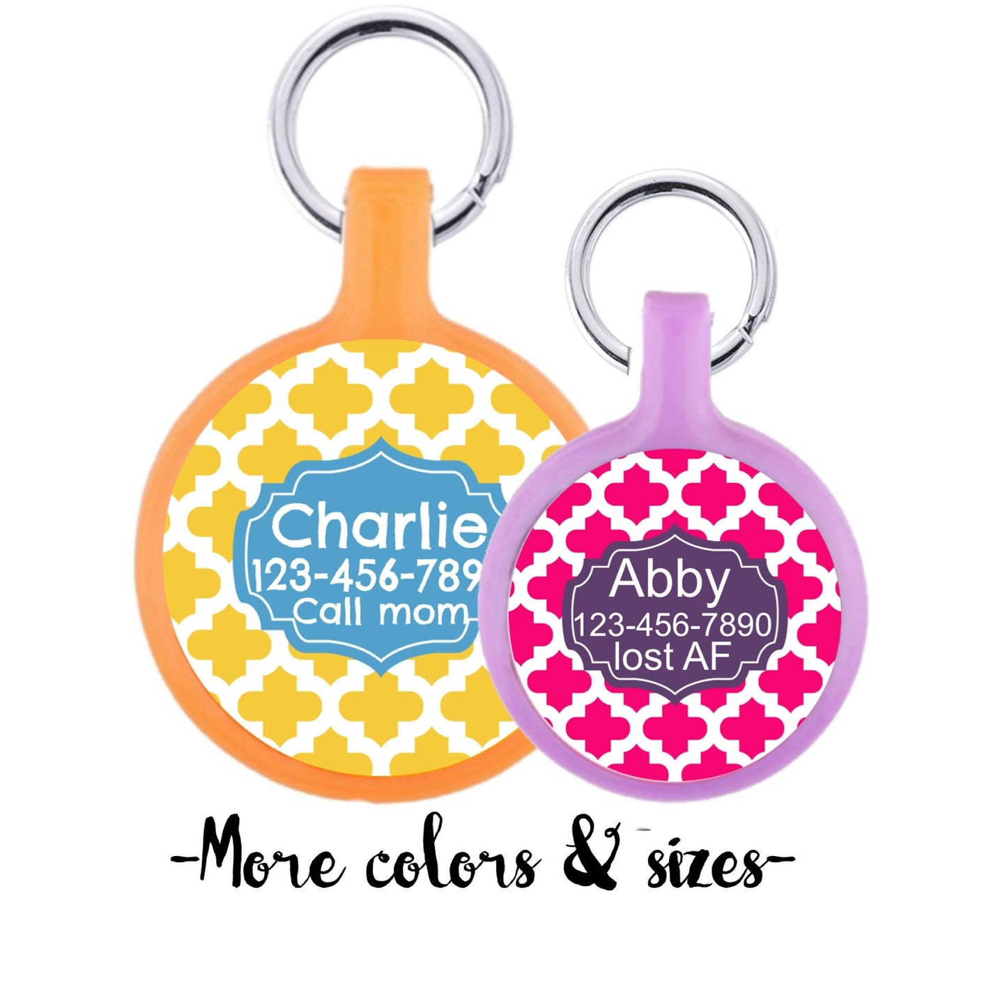 Casbah Personalized Dog ID Pet Tag Custom Pet Tag You Choose Tag Size & Colors