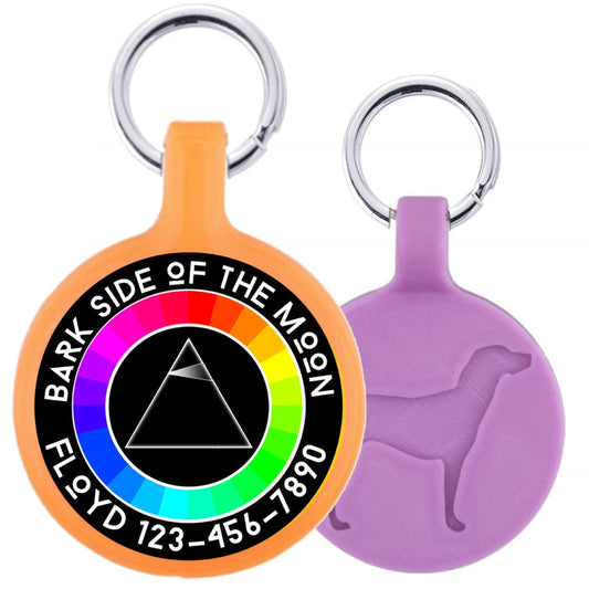 Bark Side of the Moon Pink Floyd Personalized Dog ID Pet Tag Custom Pet Tag You Choose Tag Size & Colors