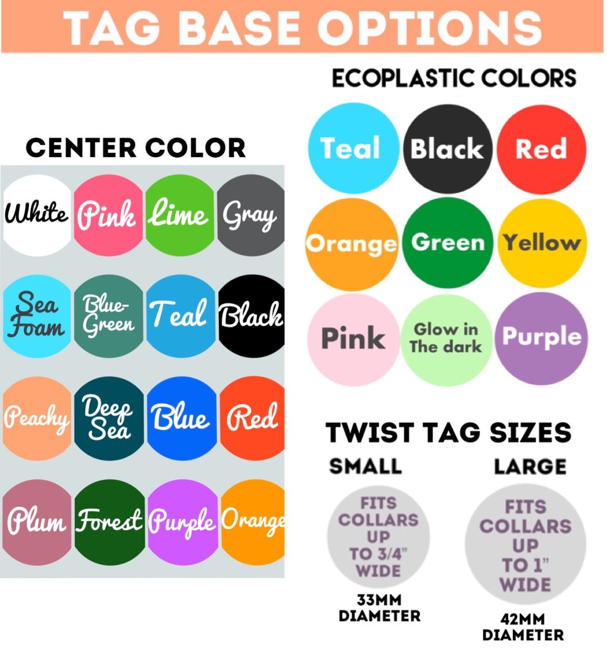 2 Tone Color TWIST TAG- rounded text- Silent, Eco-Friendly, Ringless & Silent ID Tag for Cats and Dogs Cute Dog Tag
