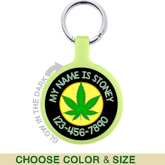 Best Buds Cannabis Design Personalized Dog ID Pet Tag Custom Pet Tag You Choose Tag Size & Colors CBD THC