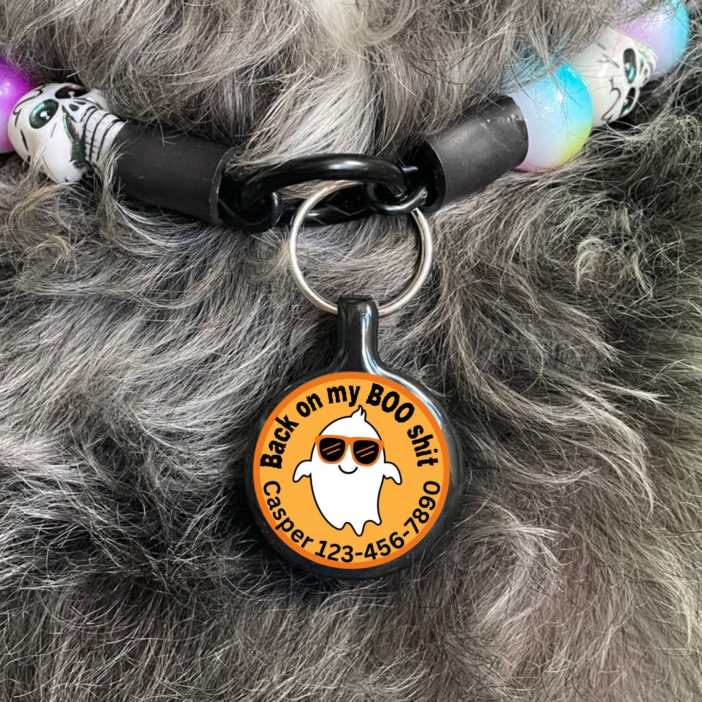 Back On My Boo Shit Halloween Pet ID Tag for Dogs and Cats