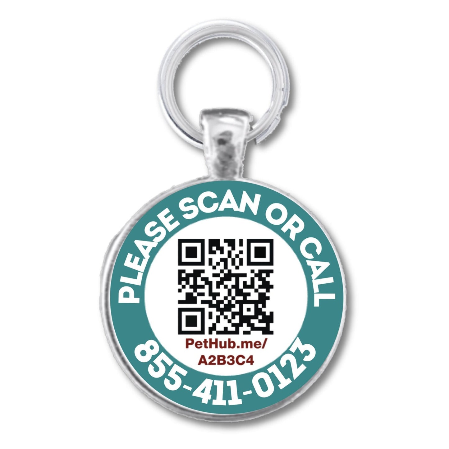 QR Code Dog Tag Cat ID Free PetHub Profile and Lost Pet Hotline- non personalized