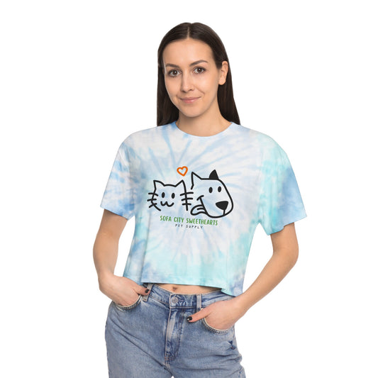 Sofa City Sweethearts Logo Women's Tie-Dye Crop Tee